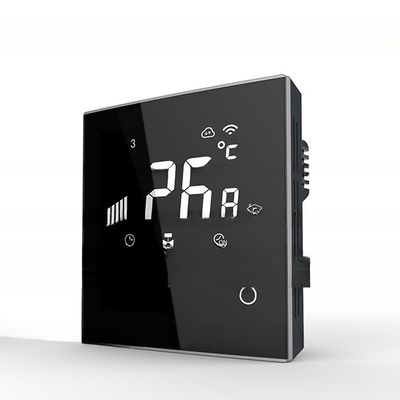 Black Touch Screen Tuya APP Smart Thermostat for 24VAC/110VAC/220VAC Boiler System